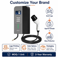 Borne de recharge murale pour véhicules électriques 7 kW avec écran LCD, Type 2, 32A, IP65, application intelligente, RFID, station de recharge domestique pour voitures électriques, chargeur AC 7 kW, certifié CE et RoHS