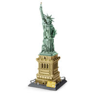 Blocs de construction modulaires célèbres d'Amérique, Statue de la Liberté d'Amérique, Architecture, 1577 pièces, Ensembles de briques miniatures MOC de New York