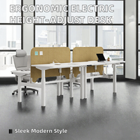 Bureau de travail intelligent, moderne, en acier, ergonomique, électrique, convertible, réglable en hauteur, avec double moteur, bureau debout