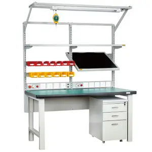 Leenol-banco de trabajo ajustable ESD, mesa de laboratorio con estante, a la venta