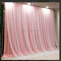 Rideau de fond de scène professionnel moderne Muwei en soie glacée double couche pour mariage, draperie de scène, tissu de fond de fête, accessoires de décoration
