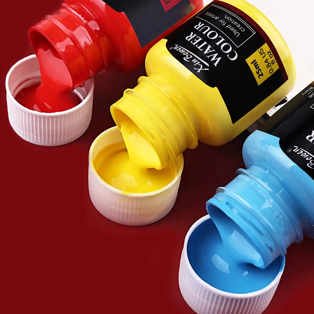 Xin Bowen 25 ml 12 Farben Künstlerfarbe beliebte Acrylfarben-Flasche Verpackung Superqualität Acrylfarbe für Kunstschale