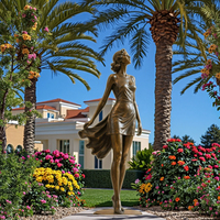 Statue de Dame en Bronze Nouvelle Conception de Bronze Factory, Sculpture de Jardin avec Finition Polie, Marque MALTON, Art & Objets de Collection à Vendre