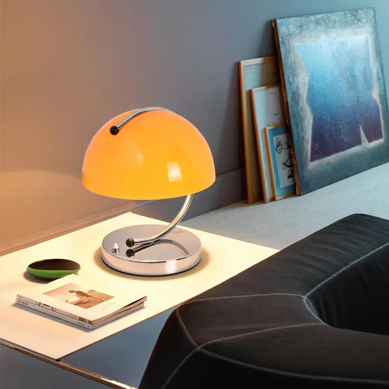 Nordic Creative E-Form Schlafzimmer Nachttisch Gelb Weiß Licht Glas Protein Tisch lampe Atmosphäre Wohnkultur Led Nachtlicht