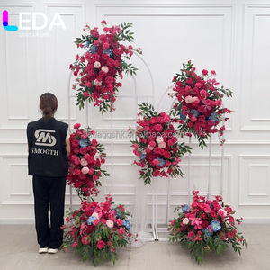 LEDA Large Events Backdrop <b>Decoration</b> Flowers Row Set <b>Pink</b> Hanging Flower Runner For Wedding - Product Image 1