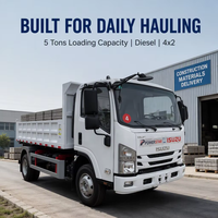 Camionnette Isuzu 5 tonnes, 6 roues, diesel, 4x2, manuelle, 150-250 ch, Euro 6, état neuf, moteur Yuchai, boîte de vitesses FAST