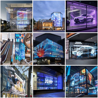 Écran LED transparent pour fenêtre intérieure à haute fréquence de rafraîchissement, film immersif pour vitre, affichage vidéo 3D couleur intégrale, IP65, mur LED