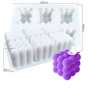 3D Heart Candle Mold Heart Scented Candle Silicone Mold Heart Rubik Cube  Mold Mousse Cake Mold -  Norway