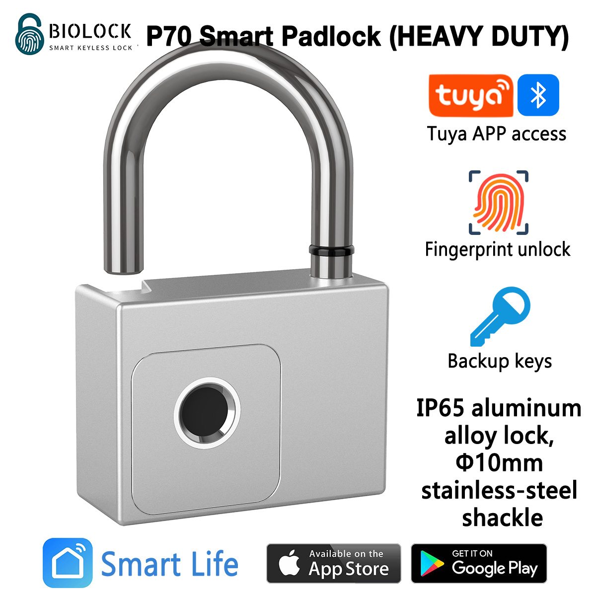 Waterproof Alloy Electronic Security Lock Anti-Theft Anti-lost Safety Keyless Locker Luggage Smart Fingerprint Padlock