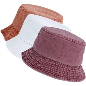 หมวกบัคเก็ตใส่ได้ทั้งชายและหญิงหมวกผ้าฝ้ายฟอกสีย้อนยุควินเทจหมวกชาวประมง Gorras - Product Image 5