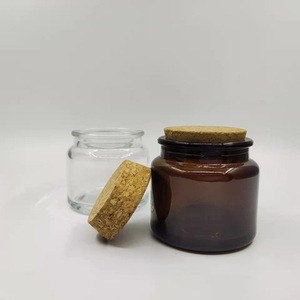 Bougie parfumée en liège brun dans un bocal en verre vert, porte-bougie en verre, forme ronde scellée, impression de logo disponible - Product Image 6