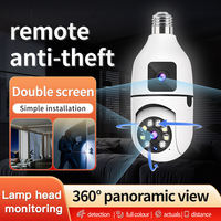 Caméra IP PTZ E27 à double objectif, vision nocturne couleur, sécurité domestique intelligente, Wifi, audio unidirectionnel, ampoule à distance, capteur CMOS, carte mémoire