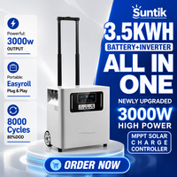 Système de stockage d'énergie 12 kWh, batterie, générateur solaire portable, sortie AC 110V 220V, alimentation de secours d'urgence pour usage domestique
