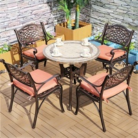 Ensembles de chaises de Patio en aluminium, meubles en fonte Antique, Table de Patio de jardin extérieur