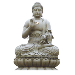 Estatua de Buda <span class=keywords><strong>Amitabha</strong></span> Orando, Tallada en Piedra Blanca, Grande, para Jardín o Exteriores, Escultura del Patriarca Budista Sakyamuni - Product Image 3