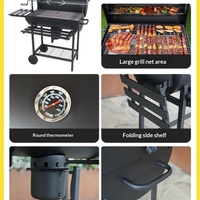 Barbecue pliable BAIGANG MG1688-KH, grand modèle, style américain, pour la maison, rôtissoire à viande, idéal pour la cour de villa, grillades au charbon de bois