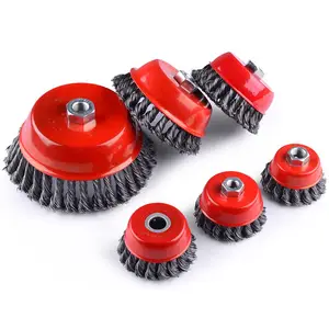 65/75/100/125/150Mm M14 Twist Knot Steel Wire Wheel Brush For Metal Polishing Derusting For Angle Grinder