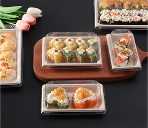 Caja de comida sellable, bagazo de caña de azúcar biodegradable desechable, bandeja de pulpa de salsa de sushi con película de laminación - Product Image 4