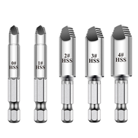 Extracteur de vis endommagé, kit de démontage de vis, outils à main pour bricolage, gadgets, cadeaux, 2 en 1, 5 pièces en gros