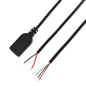 定制USB 2.0母尾纤电源线22AWG 5V 3A 2/4针聚氯乙烯护套裸线开放式打印机/电源银行/iOS/扫描仪/相机 - Product Image 1