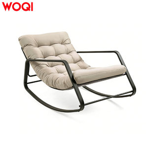 WOQI Poltrona Moderna in Rattan Pieghevole e Portatile, Comoda Sedia Sospesa per Soggiorno con Struttura in Metallo e Cuscino Confortevole, Ideale per Balcone - Product Image 1