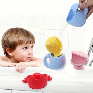 Juego de Juguetes de Baño de Silicona Personalizados Libres de BPA, Lindas Criaturas Marinas, Ballena, Cangrejo, Rociador de Agua para Bebés, Juego Sensorial - Product Image 1
