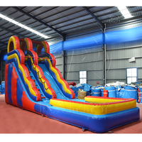 Toboggan aquatique gonflable pour adultes avec piscine, utilisation scolaire, château gonflable intérieur/extérieur, grande capacité, plus de 500 kg