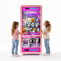 Nouvelle conception colorée transparente pour machine à griffes commerciale, distributeur de peluches et de jouets à monnayeur, jeu d'arcade à prix, version anglaise