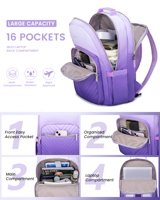 Laptop Backpack for Women 15.6 Inch Gradient Backpack Purse Cute Quilted Waterproof Teacher Computer Bag for Travel Work College