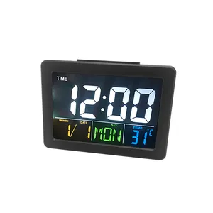 Pantalla grande multifuncional LED digital calendario Pantalla de temperatura despertador de escritorio