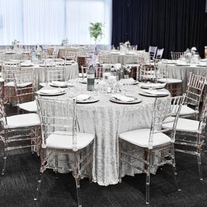 लक्जरी पॉलिएस्टर मखमली टेबल कपड़े राउंड बहु-रंग रेस्तरां मखमल टेबल कपड़े गोल मेज शादी के लिए - Product Image 3