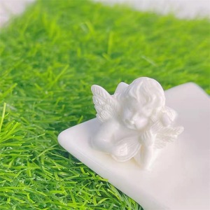 แหวนเรซิ่นรูปทรงสาวน้อยสีขาวทอง งาน DIY รูปปั้นคิวปิด แหวนพลาสติกหนา แหวนพลาสติกปีกนางฟ้า - Product Image 4