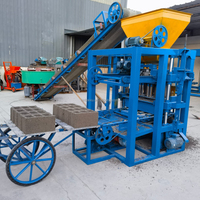 Machine à fabriquer des briques semi-automatique de type trémie 4-26 avec armoire de commande, équipement de formage de blocs de béton creux et de pavés