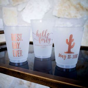 Vasos Flexibles Personalizados Esmerilados Irrompibles, Vasos de Recuerdo para Boda, Vasos Modernos para Fiesta de Bodas - Product Image 1