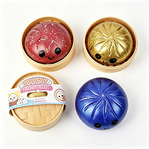 Wholesale Customizable Squishy Dumpling Fidget Toy <b>Glitter</b> Soft Stretch Squeeze Stress <b>Ball</b> Kids Sensory Anti Anxiety Toy Gift - Product Image 1