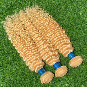 Ücretsiz kargo şimdi 613 sarışın derin dalga saç, 613 bakire saç derin dalga demeti, insan 30 inç kamboçyalı sarı saç uzatma - Product Image 3