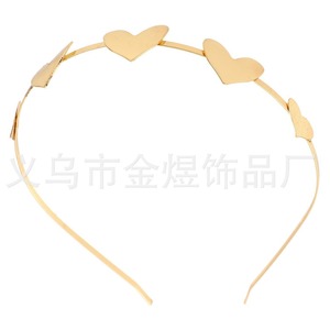 Diadema metálica dorada en forma de corazón para uso diario, tocado moderno HB022 - Product Image 1
