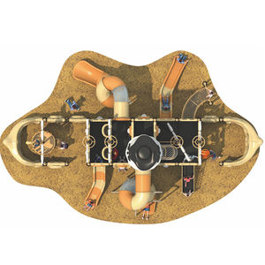 Новые многофункциональные комбинированные горки из стали и пластика серии «Пиратский корабль» на заказ от производителя для больших общественных школ - Product Image 3