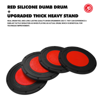 Beatello JBK Wholesale 12 Inch Red & Black Silent Drum Practice Pads Kit Set with Stand Custom Logo Option High Quality