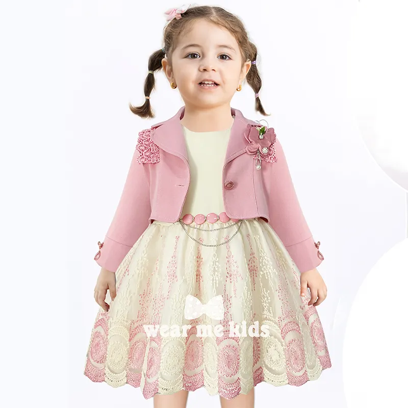 Nuevo diseño 1 año bebé niña cumpleaños hermosa princesa vestidos traje para niños