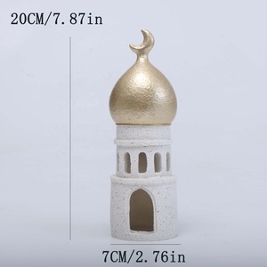 Productos de Ramadán directamente de fábrica, decoraciones Eid Mubarak, adornos de resina hechos a mano con forma de mezquita, castillo y estrellas para decoración de escritorio para Ramadán. - Product Image 6
