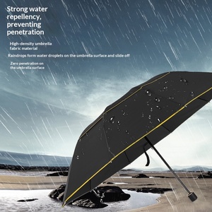 Parapluie homme extra-large à dix baleines, double couche, pliable en trois sections, en acier et caoutchouc, avec bordure large, résistant au vent et à la pluie, anti-UV, double usage - Product Image 2