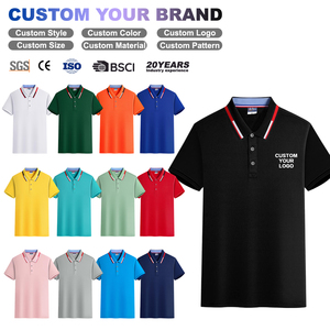 Polo en polyester doux pour la peau, imitation coton, avec bordure contrastante et col rabattu, manches courtes, vente en gros - Product Image 1