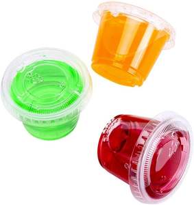 1oz di <span class=keywords><strong>polipropilene</strong></span> trasparente PP piccola porzione di plastica soufflé contenitori di salsa tazze con coperchi - Product Image 4