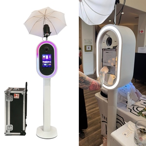Meilleure machine de photomaton de mariage avec éclairage RVB pour la location d'événements, coque de photomaton professionnelle DSLR ovale, photomaton iPad - Product Image 1