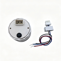 Voltmeter Mobil 52mm Tahan Air 12V 24V dengan Peringatan 10 Warna