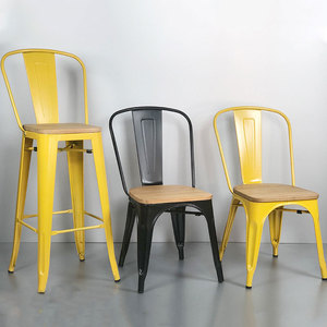 UNIKIDEAS Arredamento <span class=keywords><strong>per</strong></span> Ristoranti Set Tavolo <span class=keywords><strong>e</strong></span> <span class=keywords><strong>Sedie</strong></span> da Pranzo in Stile Industriale Vintage Loft in Ferro <span class=keywords><strong>e</strong></span> Legno <span class=keywords><strong>per</strong></span> Fast Food - Product Image 4