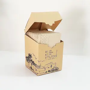 로고 맞춤형 인쇄 골판지 티슈 박스 포장 크래프트 종이 포장 상자