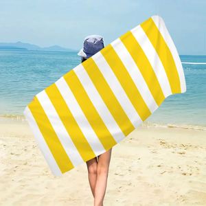 Serviette de plage en microfibre à rayures de qualité supérieure, super absorbante, séchage rapide, sans sable - Product Image 2