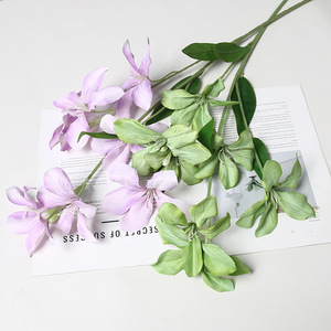 Lichao Artificial Flame Orchid 7 Heads <b>Silk</b> <b>Flower</b> For Wedding Home Garden Decoration - Product Image 4